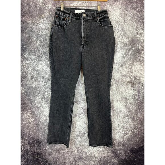 Abercrombie & Fitch Denim - ABERCROMBIE & FITCH Jeans 29/8R Black 70s Vintage Flare High Rise Curve Love
